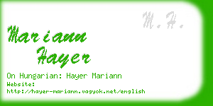 mariann hayer business card